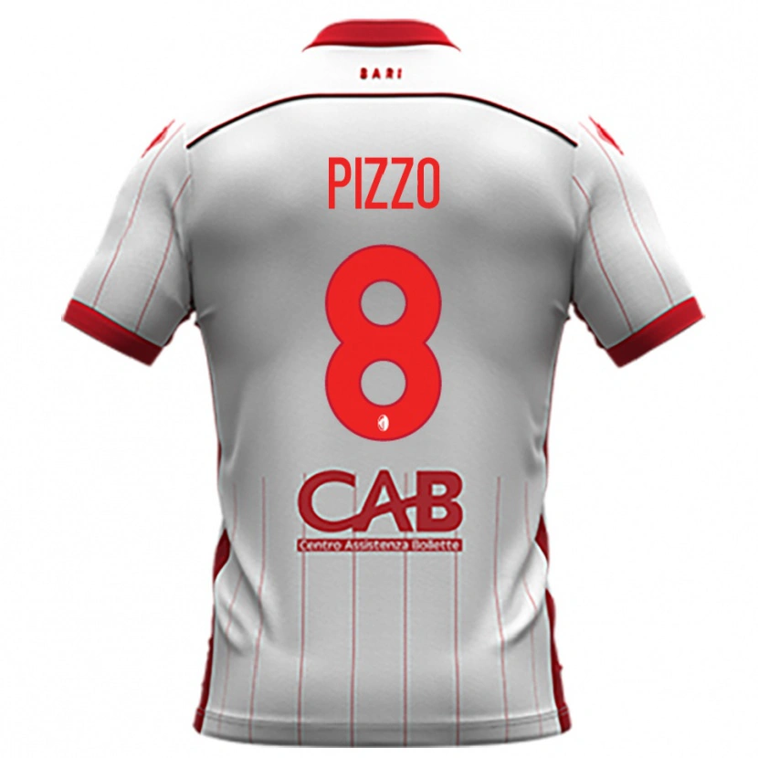 DanxenレディースBenedetto Pizzo#8白と赤ホームシャツ2025/26ジャージーユニフォーム