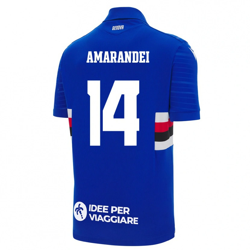 DanxenレディースȘtefan Amarandei#14青と白ホームシャツ2025/26ジャージーユニフォーム