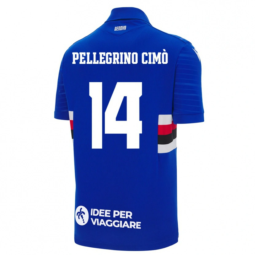 DanxenレディースGiada Pellegrino Cimò#14青と白ホームシャツ2025/26ジャージーユニフォーム