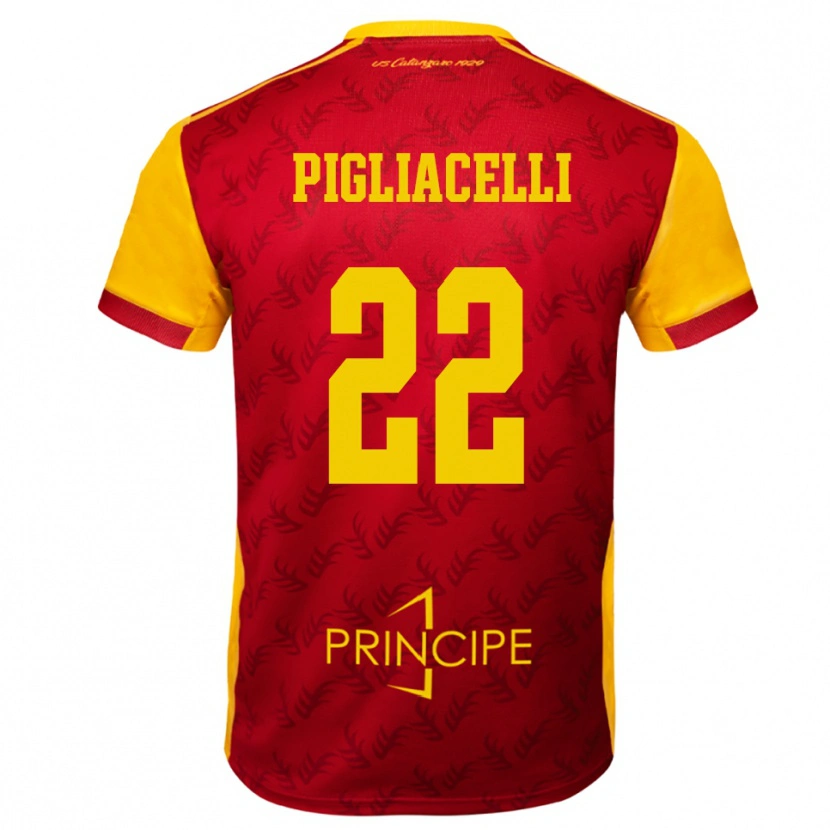 DanxenレディースMirko Pigliacelli#22黄色と赤ホームシャツ2025/26ジャージーユニフォーム