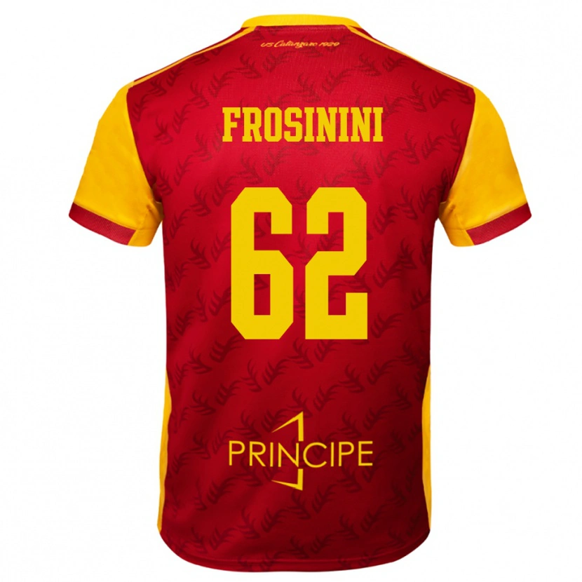 DanxenレディースRuggero Frosinini#62黄色と赤ホームシャツ2025/26ジャージーユニフォーム