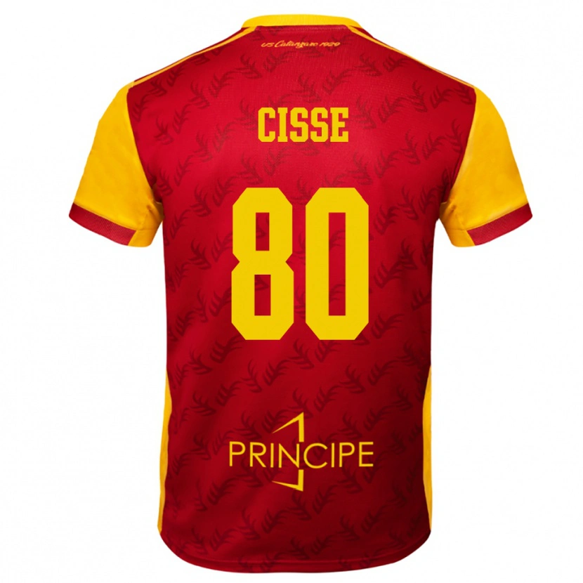 Danxenレディースアルファジョ・シセ#80黄色と赤ホームシャツ2025/26ジャージーユニフォーム