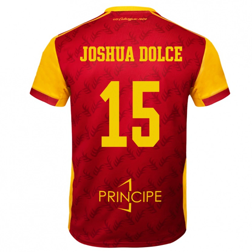 DanxenレディースDave Joshua Dolce#15黄色と赤ホームシャツ2025/26ジャージーユニフォーム