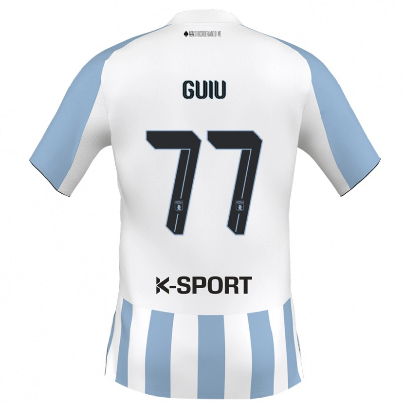 DanxenレディースBernat Guiu#77白 スカイブルーホームシャツ2025/26ジャージーユニフォーム