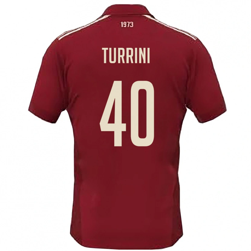 DanxenレディースGiordano Turrini#40バーガンディと白ホームシャツ2025/26ジャージーユニフォーム