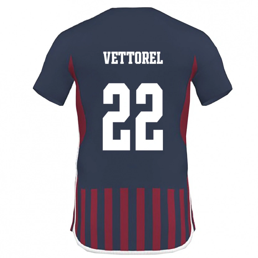 DanxenレディースThomas Vettorel#22紺と赤ホームシャツ2025/26ジャージーユニフォーム