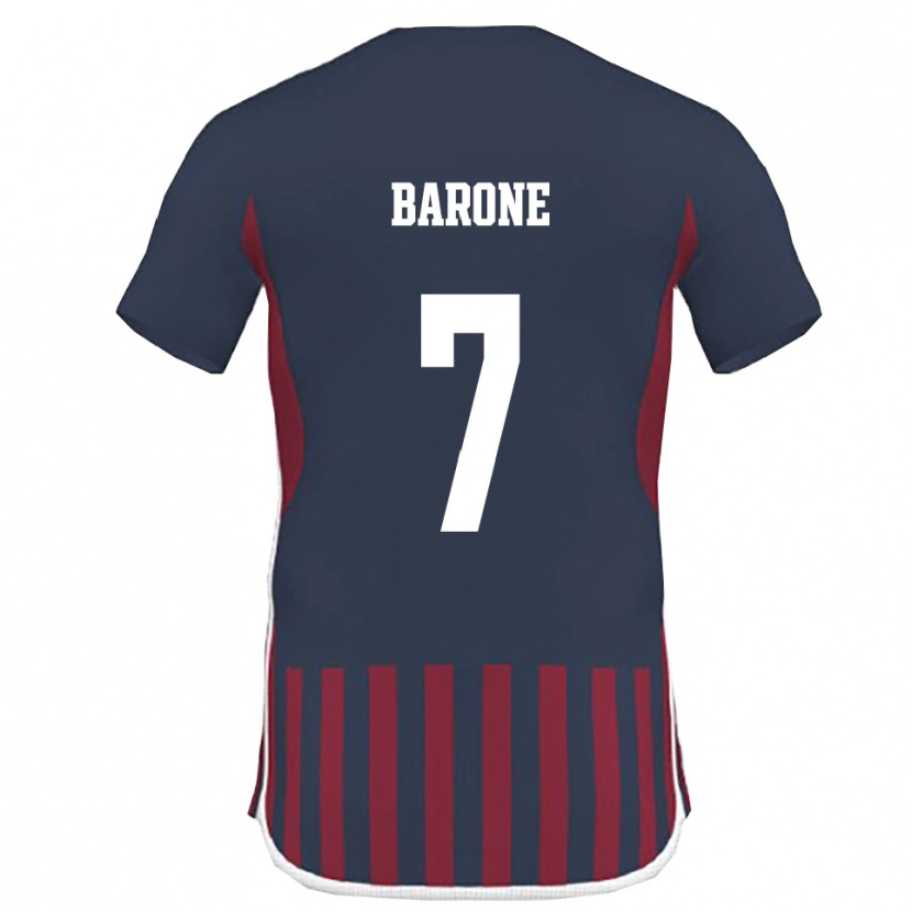 DanxenレディースAntonio Barone#7紺と赤ホームシャツ2025/26ジャージーユニフォーム