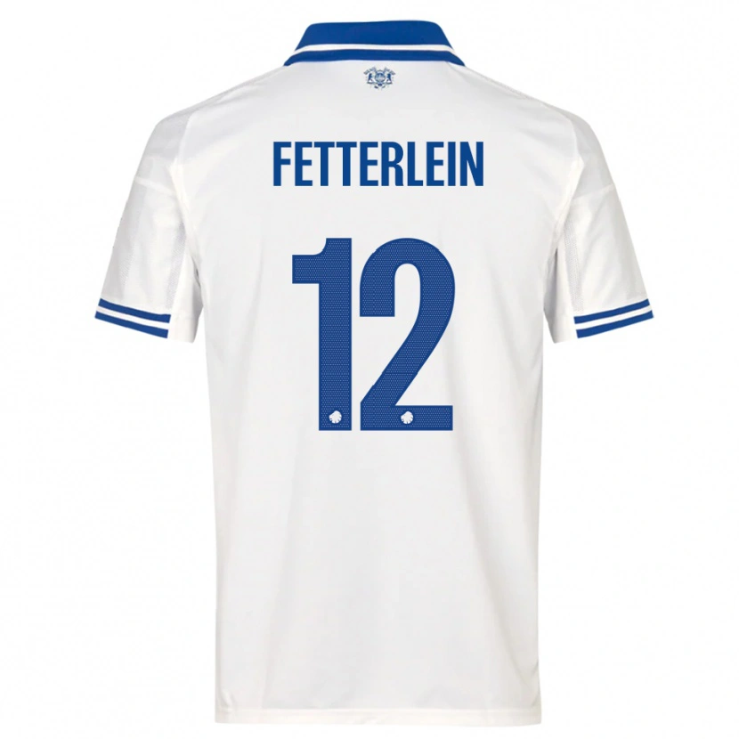 DanxenレディースSean Fetterlein#12白と青ホームシャツ2025/26ジャージーユニフォーム