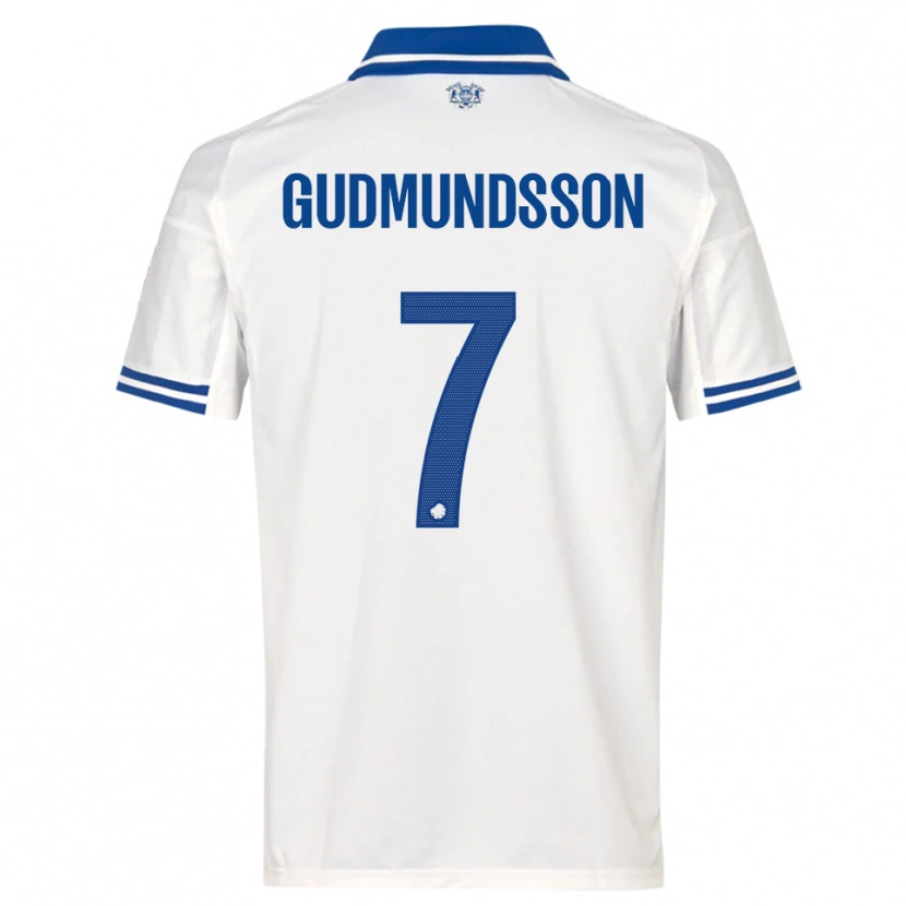 DanxenレディースGaldur Gudmundsson#7白と青ホームシャツ2025/26ジャージーユニフォーム