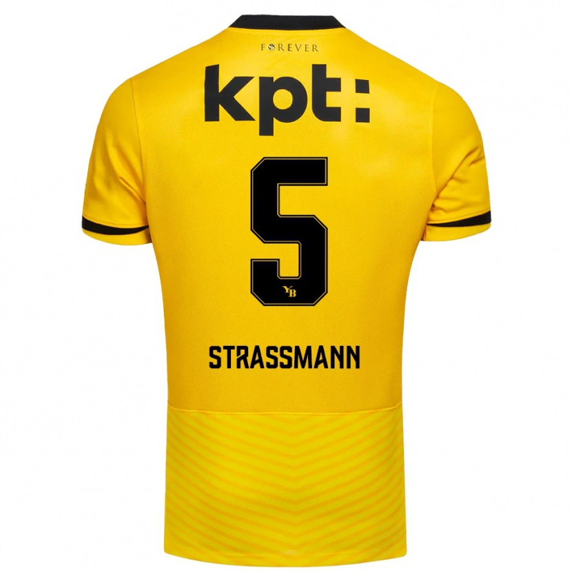 DanxenレディースSven Strassmann#5黄色と黒ホームシャツ2025/26ジャージーユニフォーム
