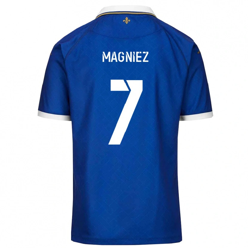 DanxenレディースBastien Magniez#7青 金ホームシャツ2025/26ジャージーユニフォーム