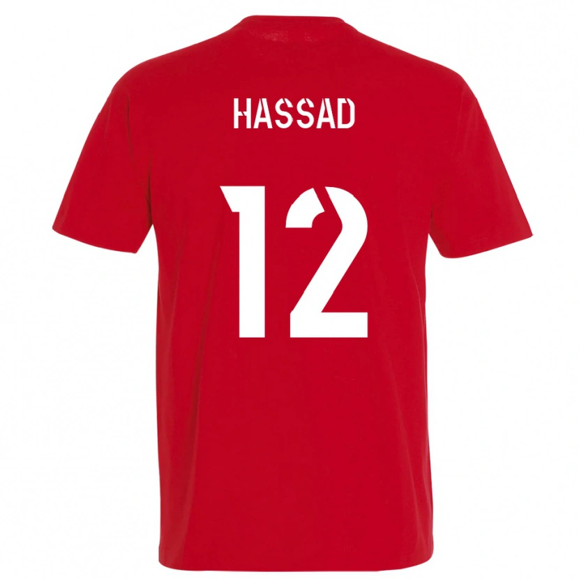 DanxenレディースRayan Hassad#12赤 黄ホームシャツ2025/26ジャージーユニフォーム