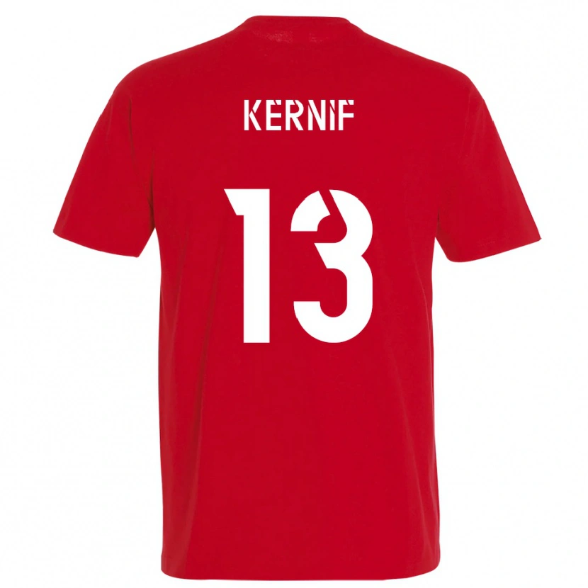 DanxenレディースNourdine Kernif#13赤 黄ホームシャツ2025/26ジャージーユニフォーム