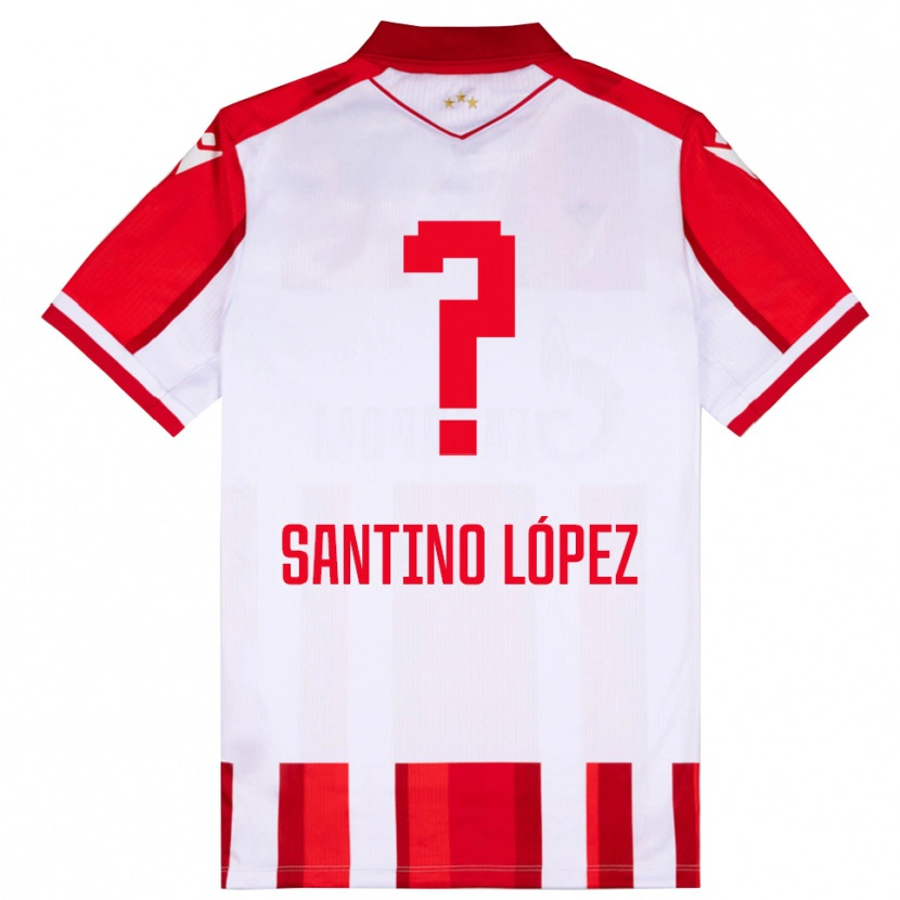 DanxenレディースSantino López#0赤と白ホームシャツ2025/26ジャージーユニフォーム
