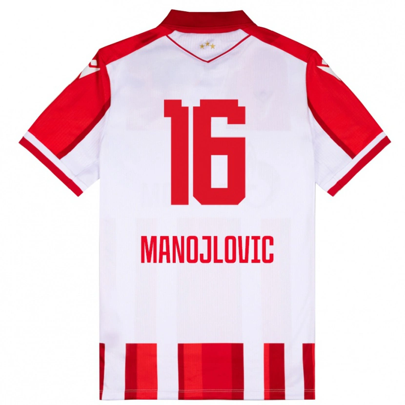 DanxenレディースPetar Manojlovic#16赤と白ホームシャツ2025/26ジャージーユニフォーム