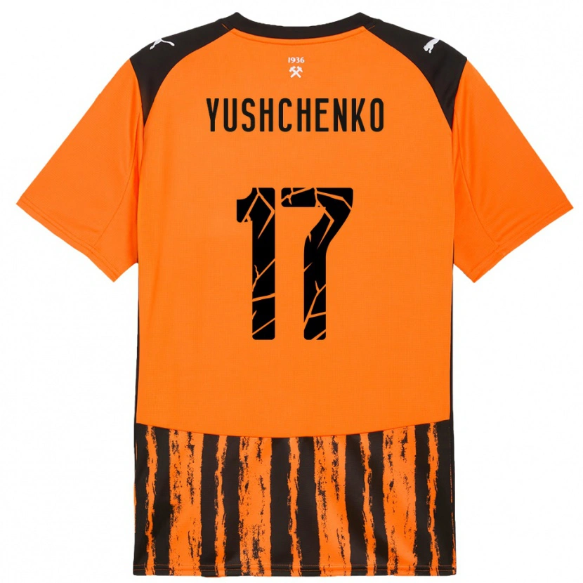 DanxenレディースOleksandr Yushchenko#17オレンジと黒ホームシャツ2025/26ジャージーユニフォーム