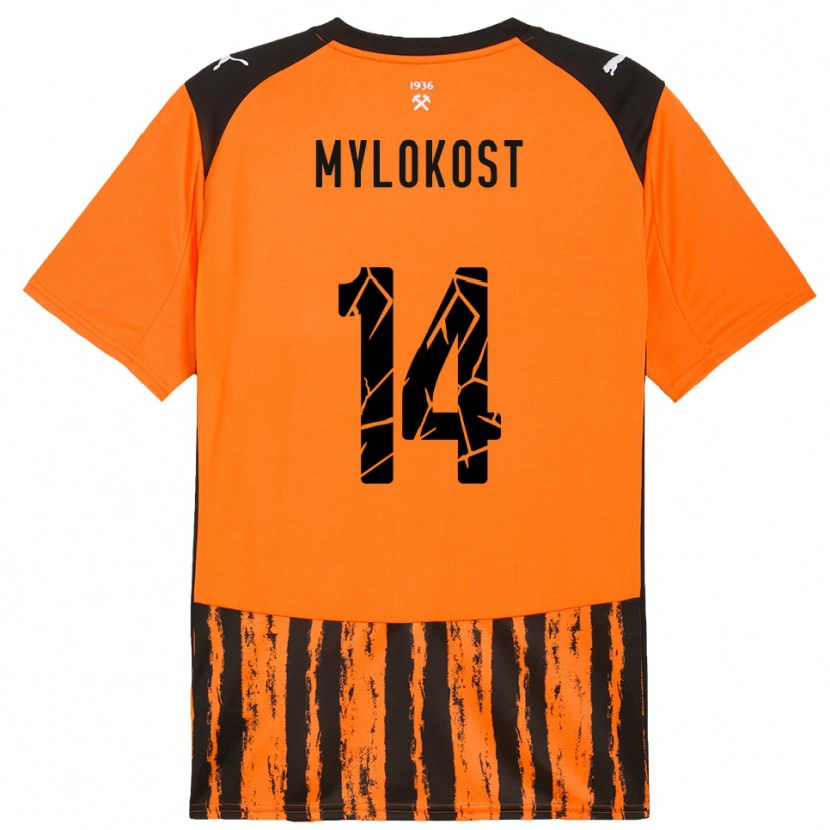 DanxenレディースYaroslav Mylokost#14オレンジと黒ホームシャツ2025/26ジャージーユニフォーム