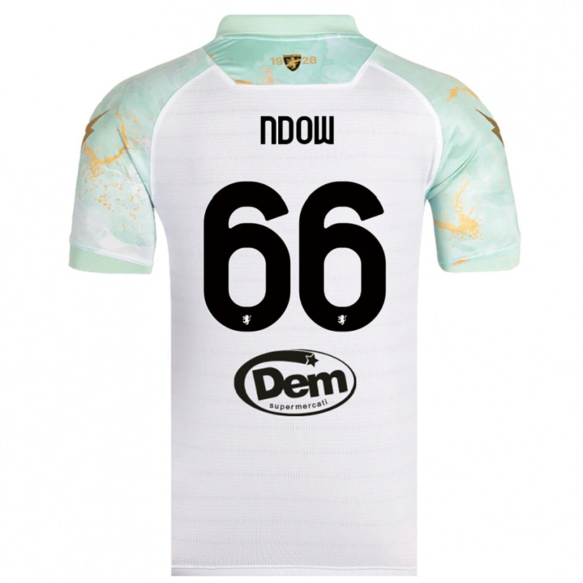 DanxenレディースAbdoulie Ndow#66白と黒アウェイシャツ2025/26ジャージーユニフォーム
