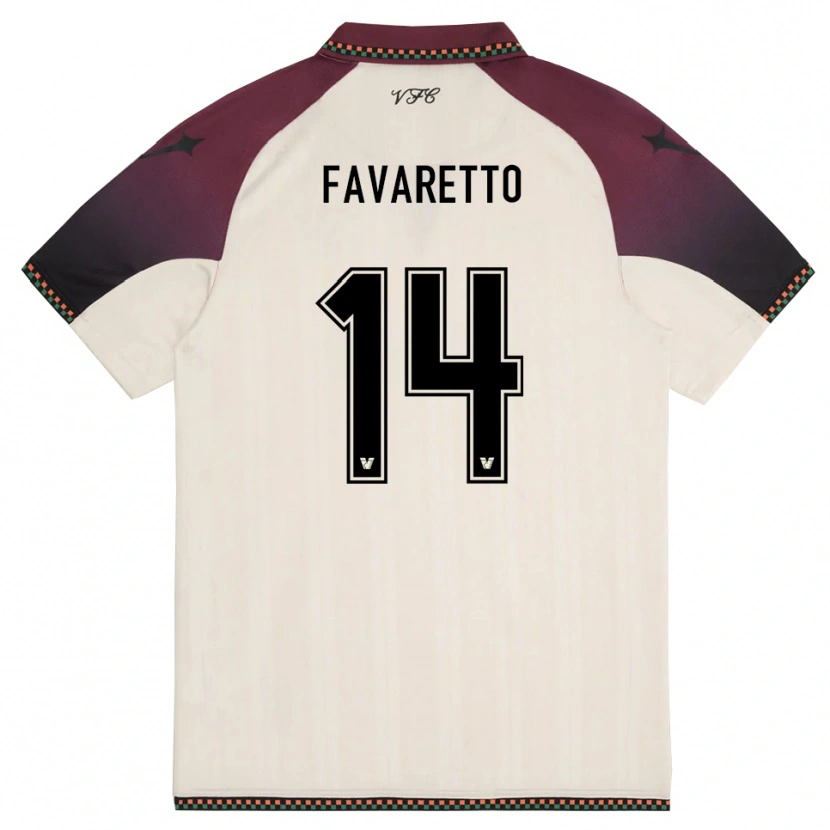 DanxenレディースAlessio Favaretto#14クリームとバーガンディアウェイシャツ2025/26ジャージーユニフォーム