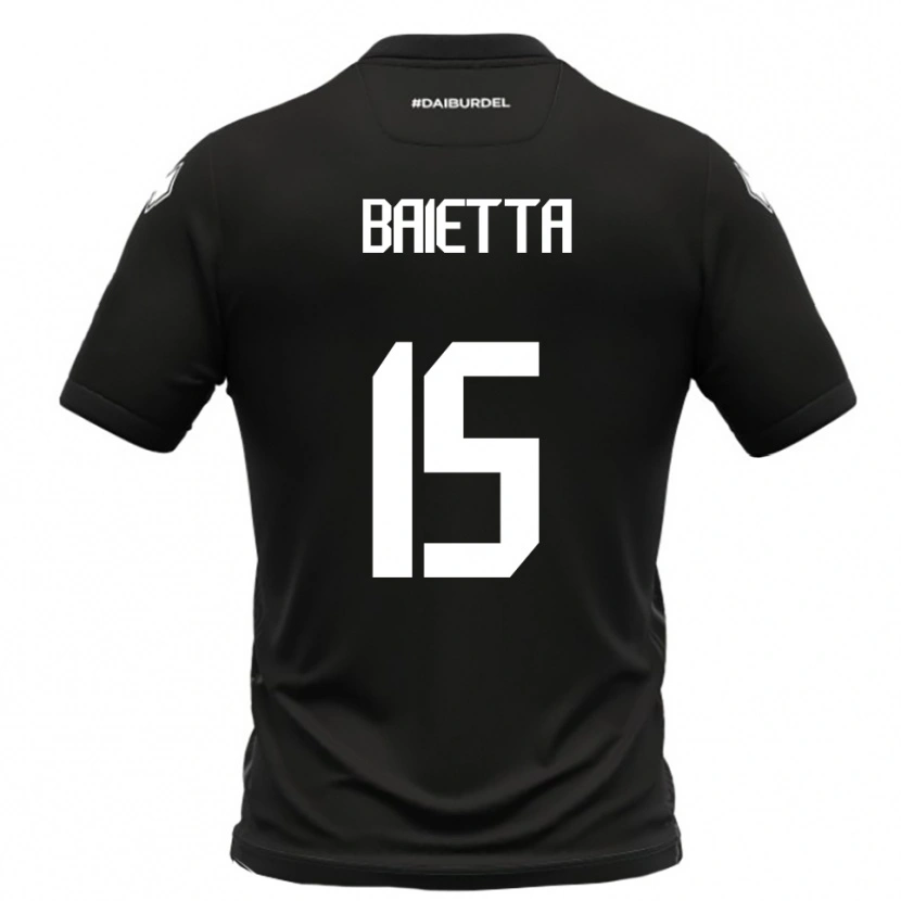 DanxenレディースPietro Baietta#15黒と白アウェイシャツ2025/26ジャージーユニフォーム