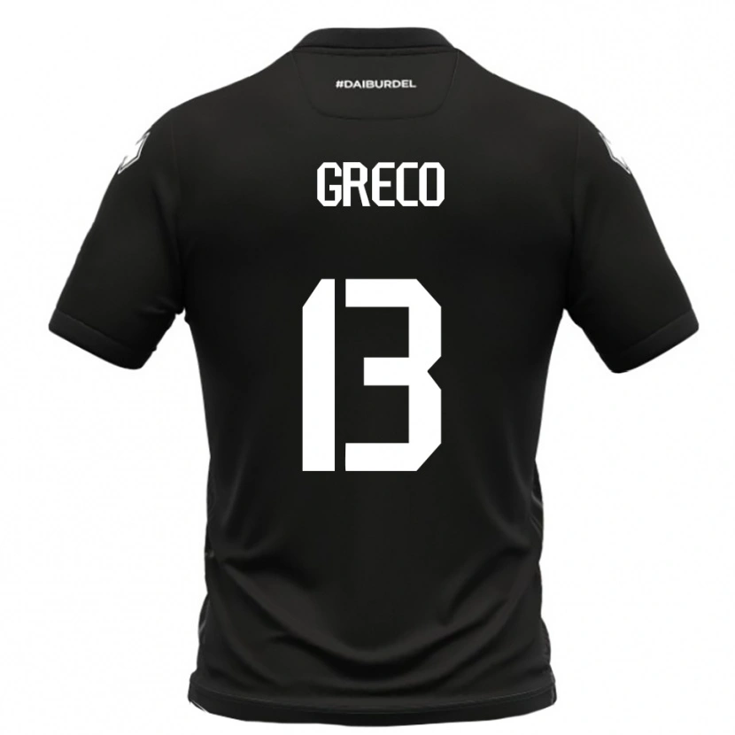 DanxenレディースNicolò Greco#13黒と白アウェイシャツ2025/26ジャージーユニフォーム