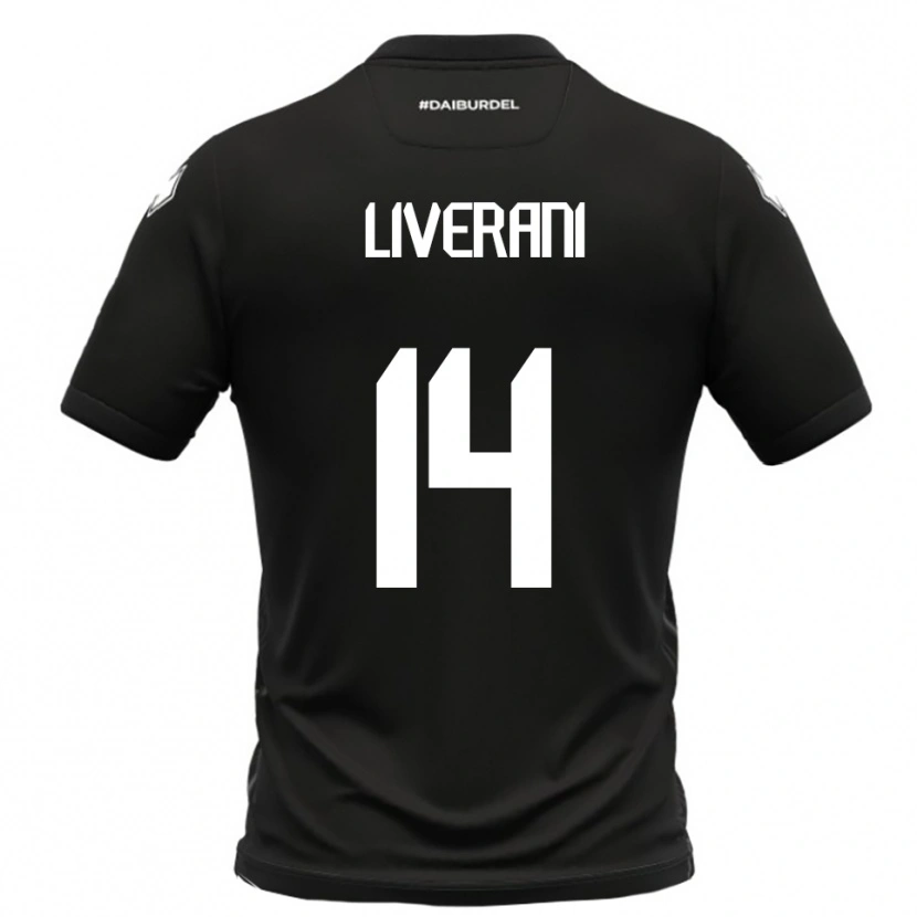 DanxenレディースVittorio Liverani#14黒と白アウェイシャツ2025/26ジャージーユニフォーム