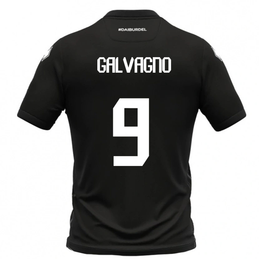 DanxenレディースFilippo Galvagno#9黒と白アウェイシャツ2025/26ジャージーユニフォーム