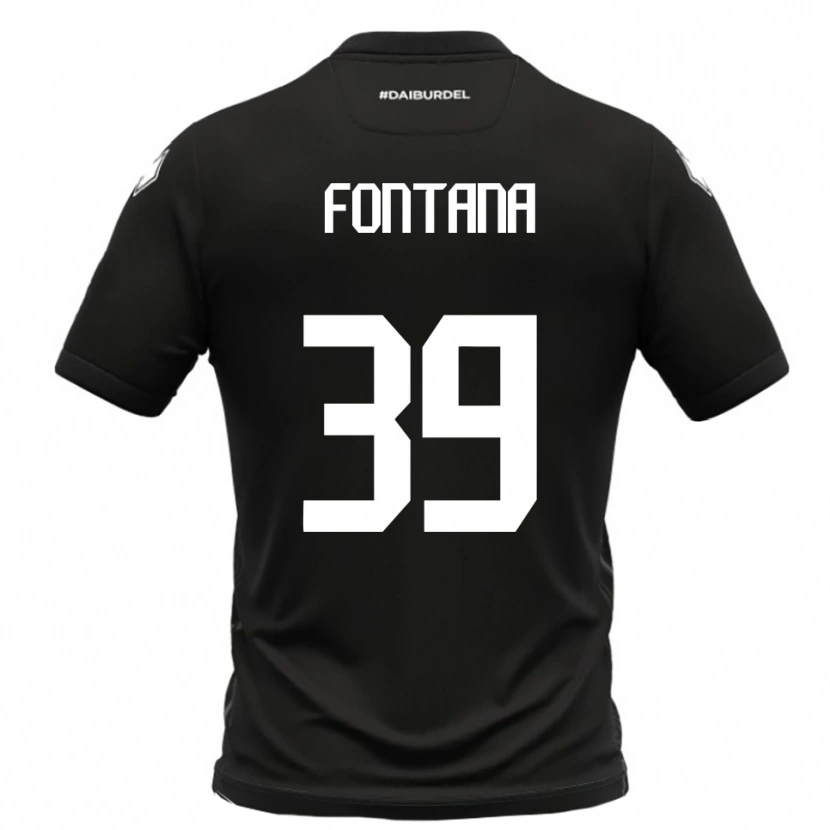 DanxenレディースNiccolò Fontana#39黒と白アウェイシャツ2025/26ジャージーユニフォーム