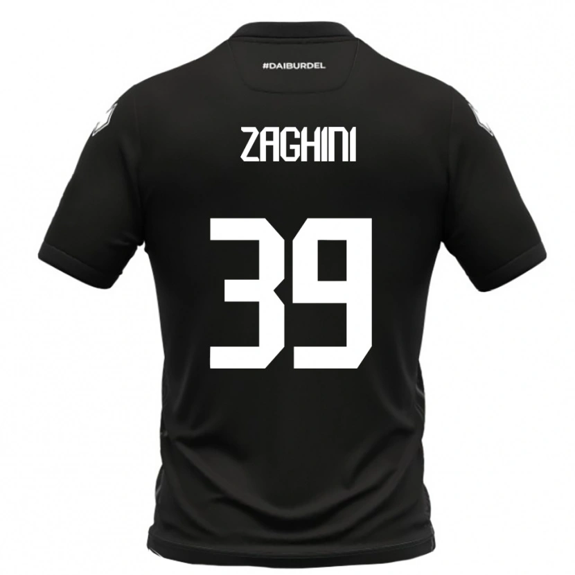 DanxenレディースMattia Zaghini#39黒と白アウェイシャツ2025/26ジャージーユニフォーム
