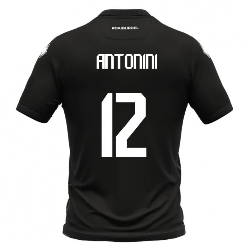 DanxenレディースFrancesco Antonini#12黒と白アウェイシャツ2025/26ジャージーユニフォーム