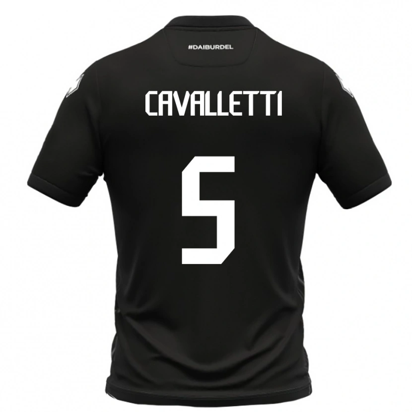 DanxenレディースPietro Cavalletti#5黒と白アウェイシャツ2025/26ジャージーユニフォーム