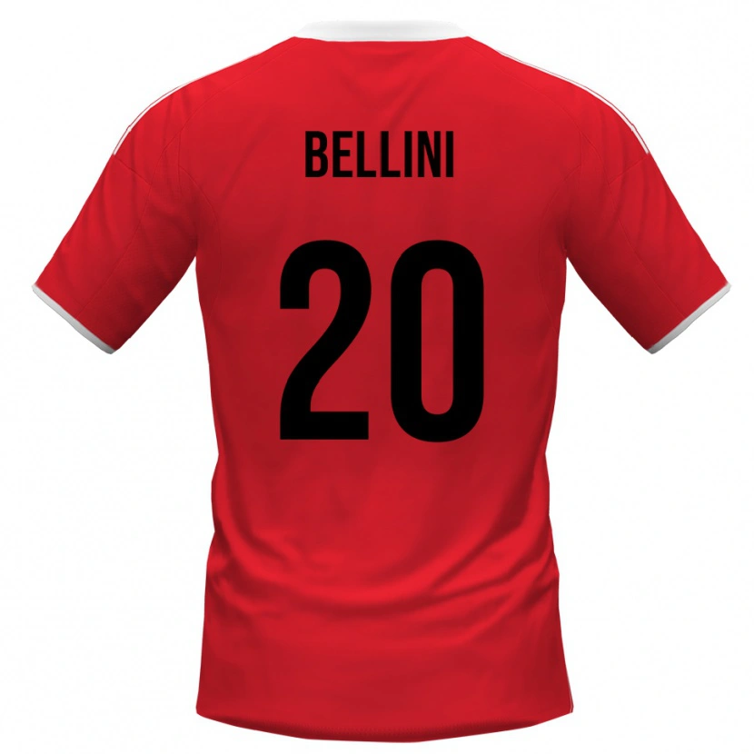 DanxenレディースMattia Bellini#20赤と白アウェイシャツ2025/26ジャージーユニフォーム