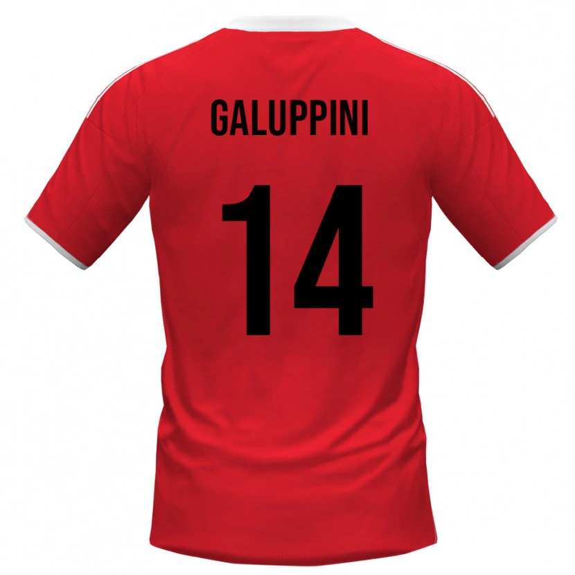 DanxenレディースFrancesco Galuppini#14赤と白アウェイシャツ2025/26ジャージーユニフォーム