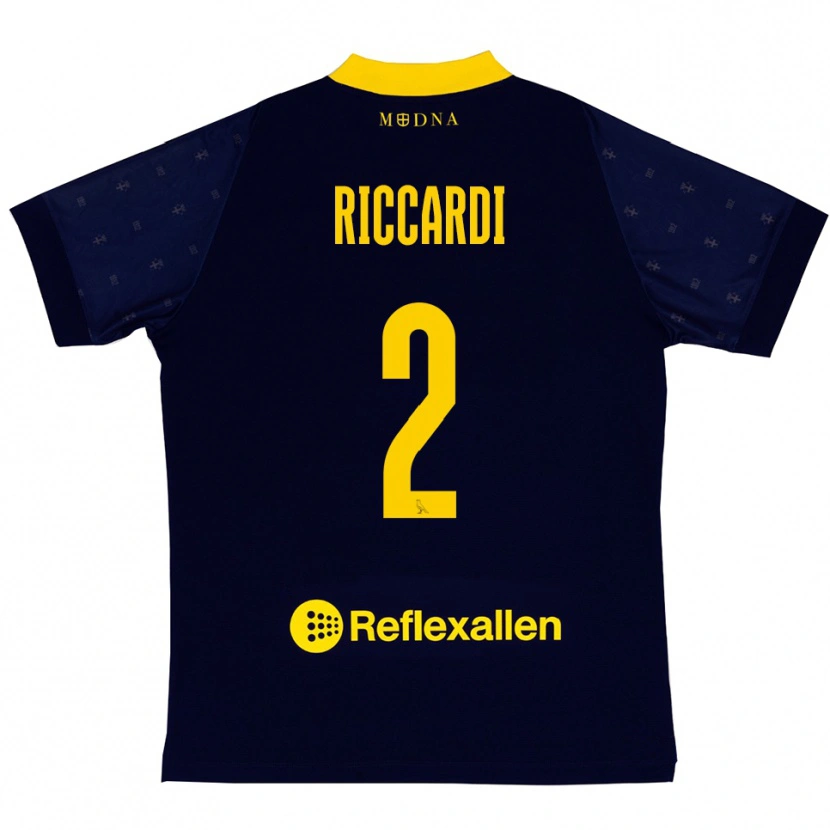 DanxenレディースMarcello Riccardi#2紺と黄色アウェイシャツ2025/26ジャージーユニフォーム