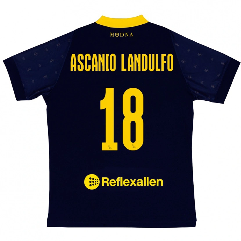 DanxenレディースGabriele Ascanio Landulfo#18紺と黄色アウェイシャツ2025/26ジャージーユニフォーム