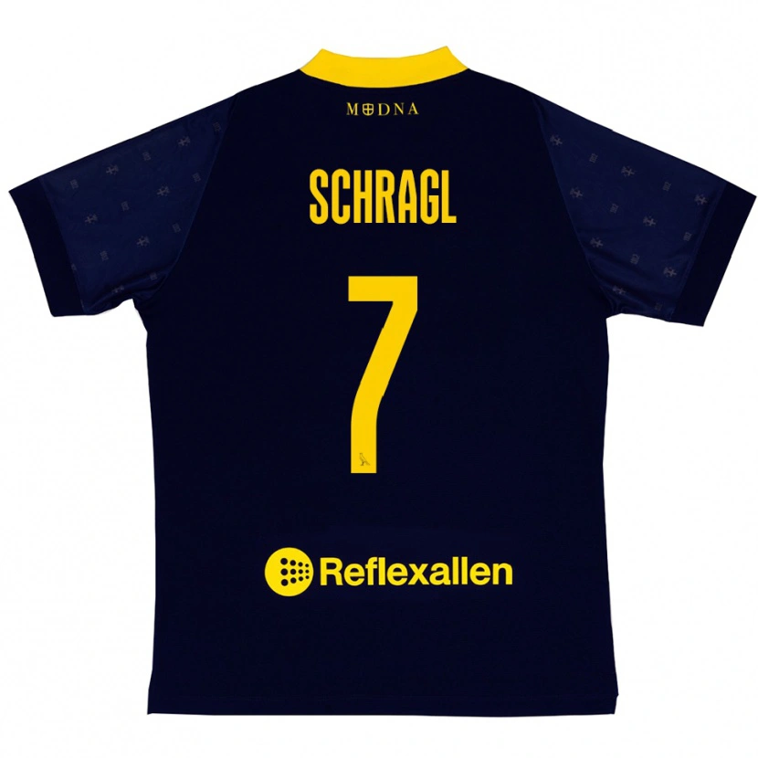 DanxenレディースJakob Schragl#7紺と黄色アウェイシャツ2025/26ジャージーユニフォーム