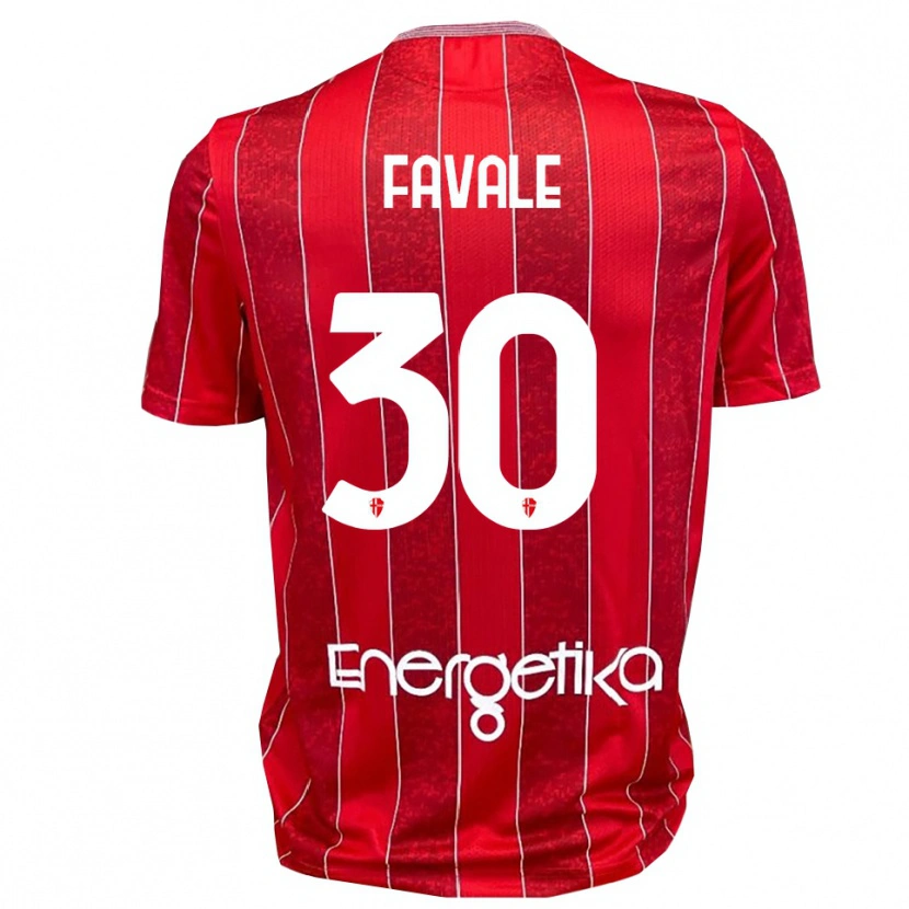 DanxenレディースGiulio Favale#30赤と白アウェイシャツ2025/26ジャージーユニフォーム