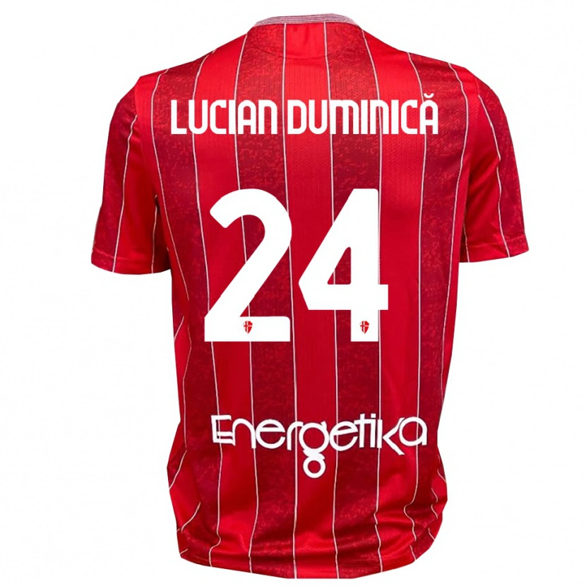 DanxenレディースNicolae Lucian Duminică#24赤と白アウェイシャツ2025/26ジャージーユニフォーム