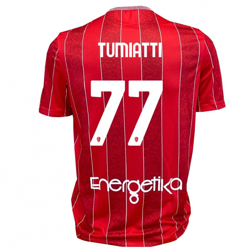 DanxenレディースFrancesco Tumiatti#77赤と白アウェイシャツ2025/26ジャージーユニフォーム