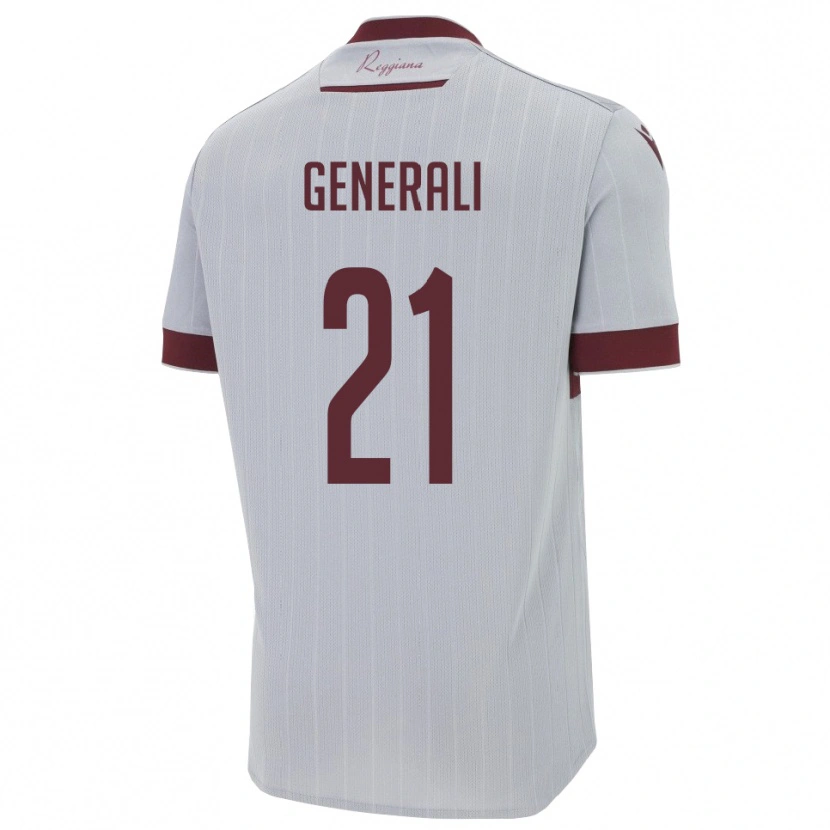 DanxenレディースMattia Generali#21バーガンディ 白アウェイシャツ2025/26ジャージーユニフォーム