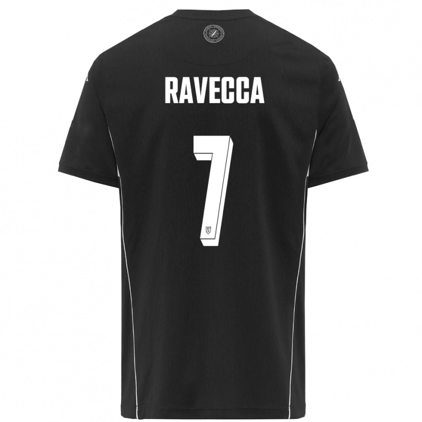 DanxenレディースEdoardo Ravecca#7黒と白アウェイシャツ2025/26ジャージーユニフォーム