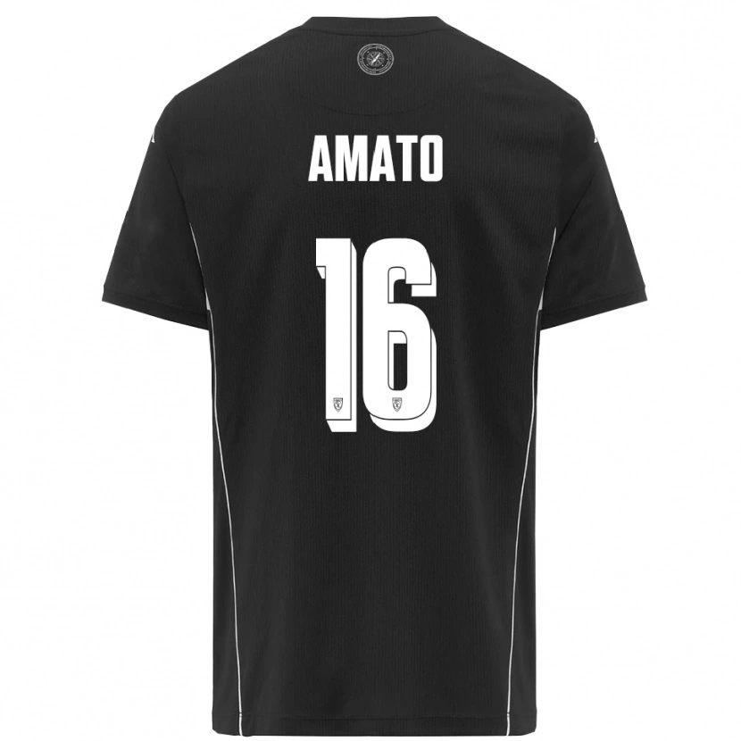 DanxenレディースSalvatore Amato#16黒と白アウェイシャツ2025/26ジャージーユニフォーム