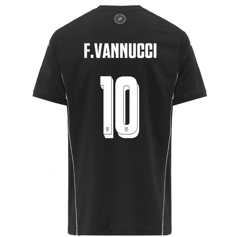 DanxenレディースFederico Vannucci#10黒と白アウェイシャツ2025/26ジャージーユニフォーム