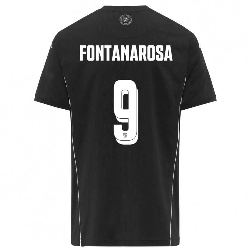 DanxenレディースRiccardo Fontanarosa#9黒と白アウェイシャツ2025/26ジャージーユニフォーム
