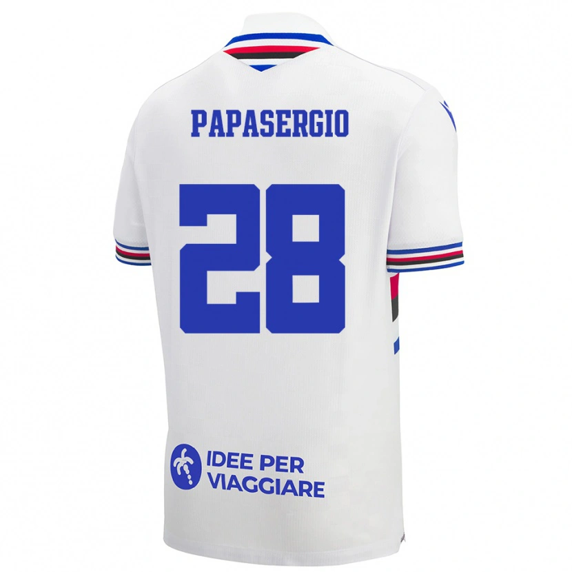 DanxenレディースAlessio Papasergio#28白、青、赤アウェイシャツ2025/26ジャージーユニフォーム