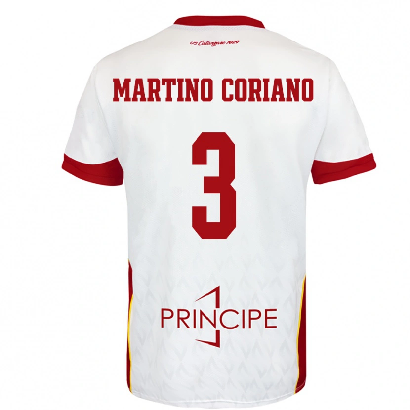 DanxenレディースMatteo Martino Coriano#3白と赤アウェイシャツ2025/26ジャージーユニフォーム