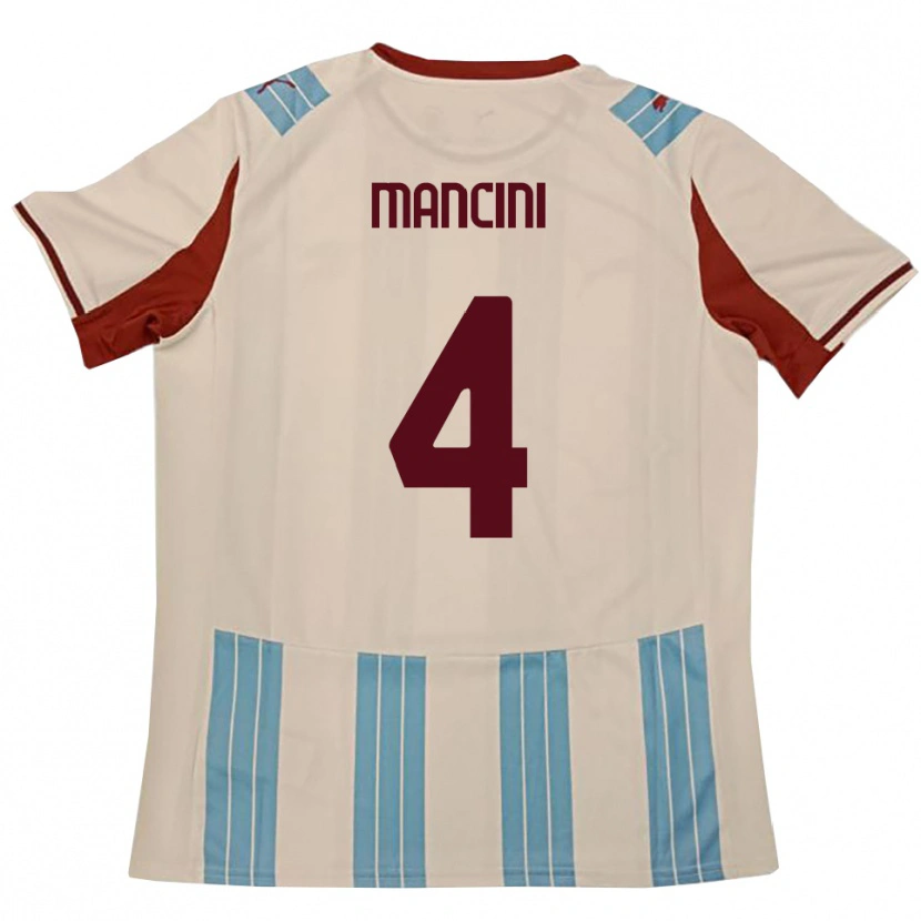 DanxenレディースSamuele Mancini#4水色と白アウェイシャツ2025/26ジャージーユニフォーム