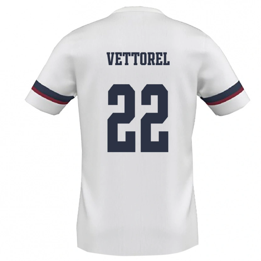 DanxenレディースThomas Vettorel#22白と赤アウェイシャツ2025/26ジャージーユニフォーム