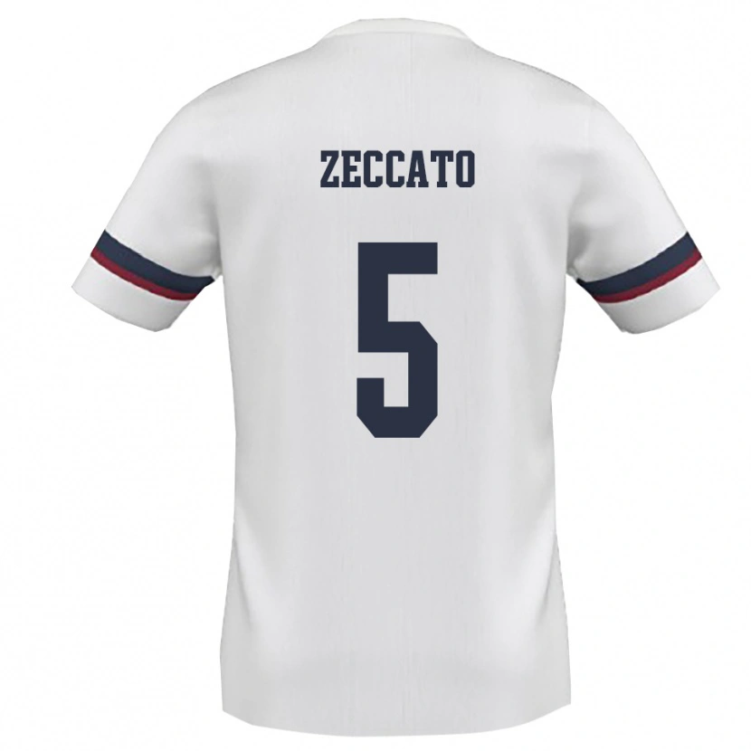 DanxenレディースAntonio Zeccato#5白と赤アウェイシャツ2025/26ジャージーユニフォーム