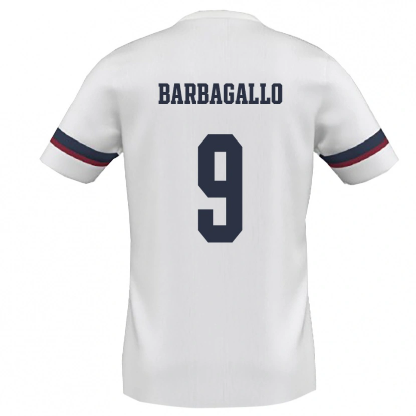 DanxenレディースGiuliano Barbagallo#9白と赤アウェイシャツ2025/26ジャージーユニフォーム